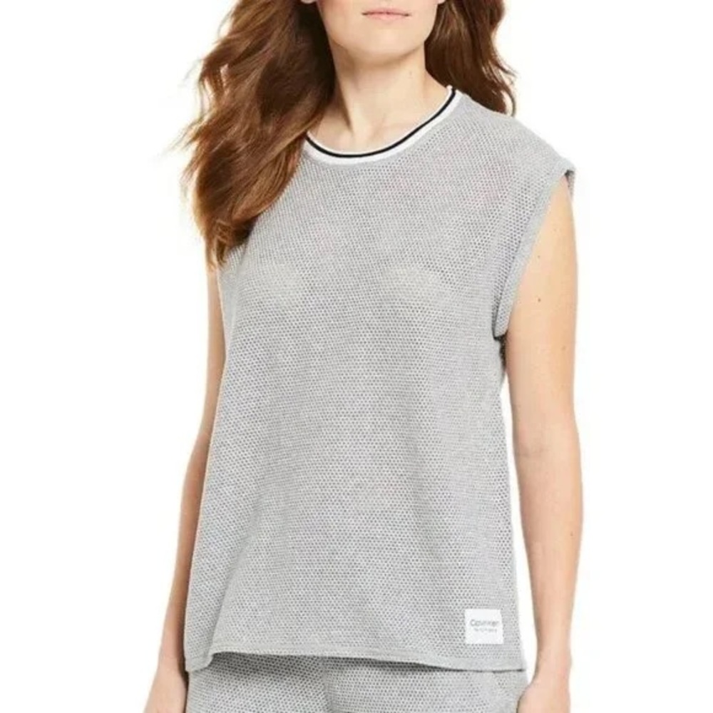 NWOT Calvin Klein Performance Rolled Cuff Short Sleeve Mesh Tee